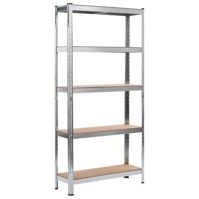 Storage Shelf Silver Steel and MDF