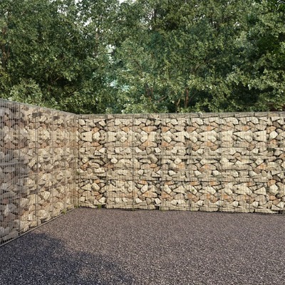 Gabion Wall with Covers Galvanised Steel 