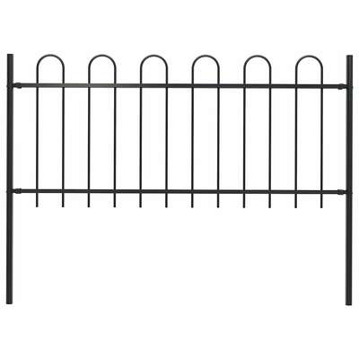 Garden Fence with Hoop Top Steel /Black