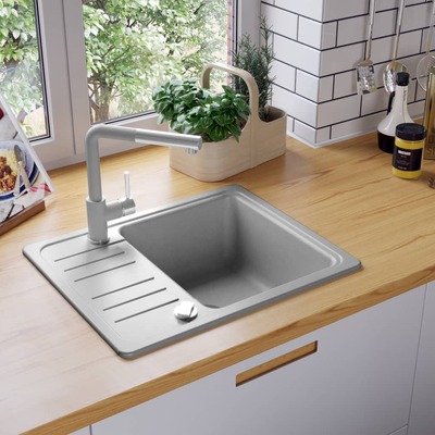 Granite Kitchen Sink Single Basin Grey