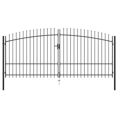 Double Door Fence Gate with Spear Top  L