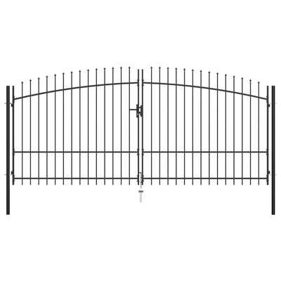 Double Door Fence Gate with Spear Top  L