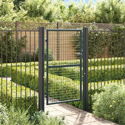 Mesh Garden Gate Galvanised Steel  Grey