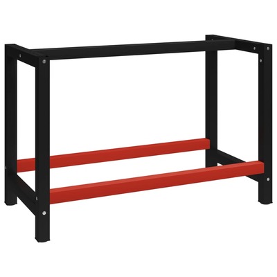 Metal Work Bench--Black and Red 