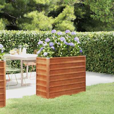 Corten Steel Raised Garden Bed 100x40x77cm | EXTG