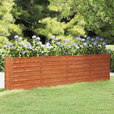 Corten Steel Raised Garden Bed 320cm Rusty | EXTG