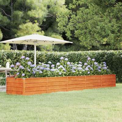 Corten Steel Raised Garden Bed 400x80x45cm | EXTG