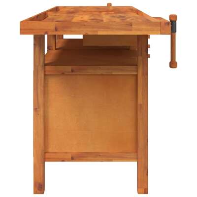 Acacia Wood Workbench Drawers Vices 192cm | EXTG