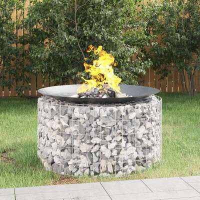Gabion Fire Pit 100cm Galvanised Iron | EXTG