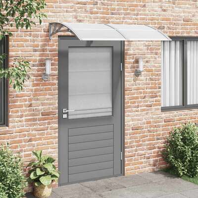 Stylish Door Canopy Grey Polycarbonate