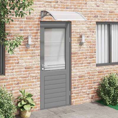 Durable Door Canopy Grey and Transparent Polycarbonate