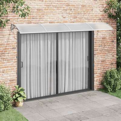 Modern Door Canopy Grey and Transparent Polycarbonate