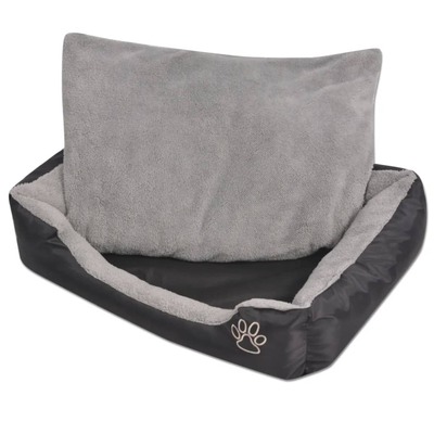 Dog Bed with Padded Cushion Size XL Black