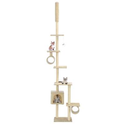Cat Tree with Sisal Scratching Posts 260 cm Beige