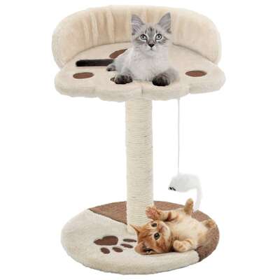 Cat Tree with Sisal Scratching Post 40 cm Beige and Brown