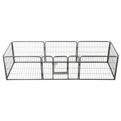 Dog Playpen 8 Panels Steel Black M