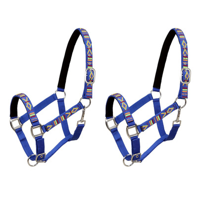 Head Collars 2 pcs for Horse Nylon Size Full Blue
