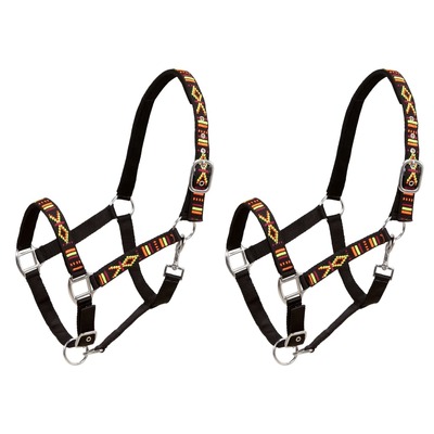 Head Collars 2 pcs for Horse Nylon Size Pony Black