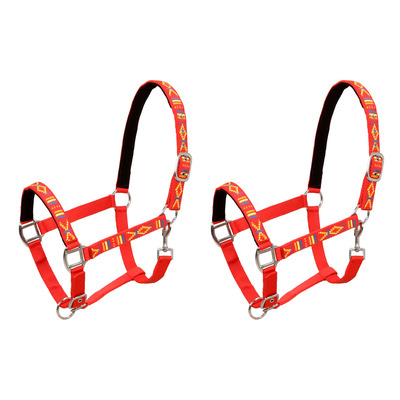 Head Collars 2 pcs for Horse Nylon Size Full Red