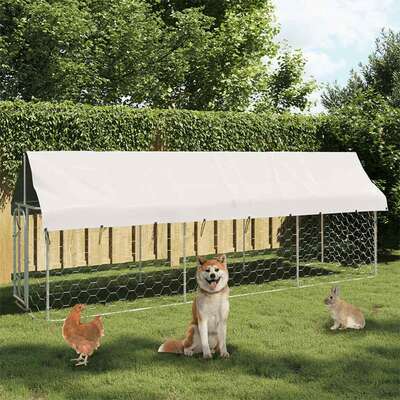 Canine Haven with Canopy: Outdoor Dog Kennel with Roof