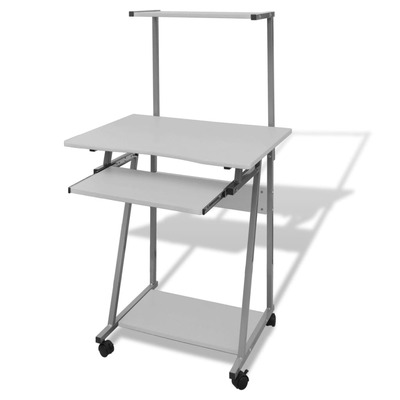 Computer Desk With Pull Out Keyboard Tray White