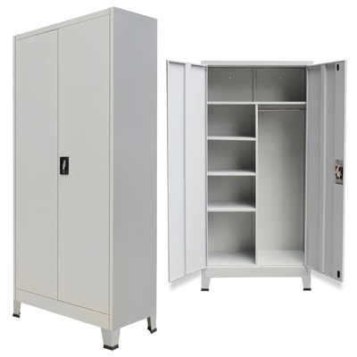 Locker Cabinet with 2 Doors Steel Grey