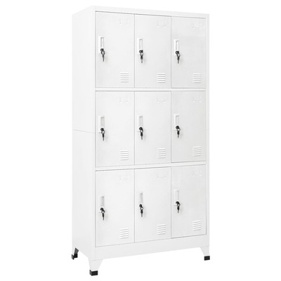 Locker Cabinet with 9 Compartments Steel Grey