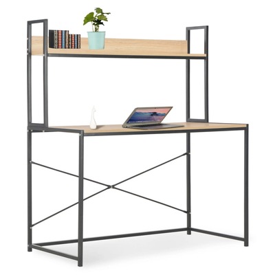 Computer Desk--Black and Oak 