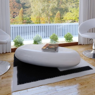 Coffee Table Fibre Glass High Gloss White