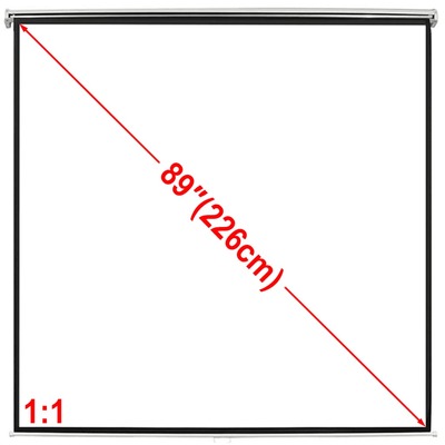 Manual Projection Screen Matt White 1:1 Wall Ceiling Mount