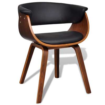 Dining Chair Bent Wood and Fau Leather 