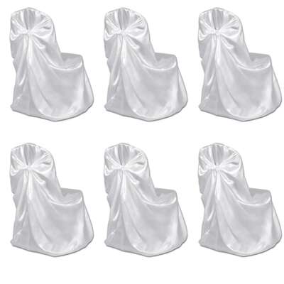 6 pcs White Chair Cover for Wedding Banquet 