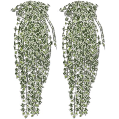 2 pcs Variegated Artificial Ivy Bush 90 cm