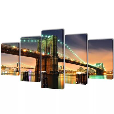 Canvas Wall Print Set Brooklyn Bridge S   