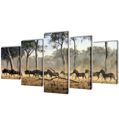 Canvas Wall Print Set Zebras S   