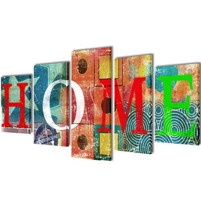 Canvas Wall Print Set Colourful Hoe Design S   