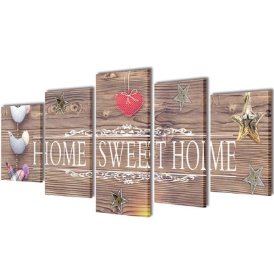 Canvas Wall Print Set Home Sweet Home Design  M  