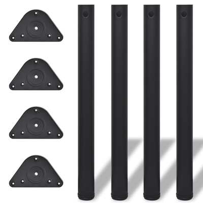 Adjustable Table Legs 4 pcs Black 710 mm
