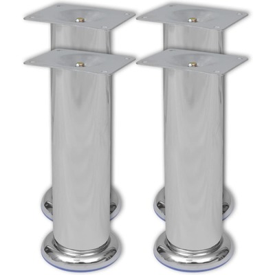 Round Sofa Legs 4 pcs Chrome 180 mm