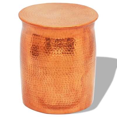 Hammered Aluminium Stool/Side Table Brass/Copper Colour