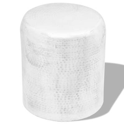 Hammered Aluminium Stool/Side Table Silver