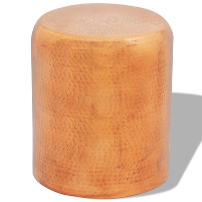 Hammered Aluminium Stool/Side Table Brass/Copper Colour