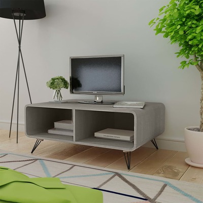 Coffee Table  Solid Paulownia Wood Grey