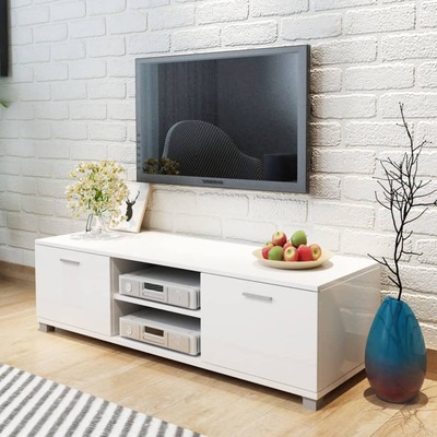 Tv Cabinet High-Gloss -White 
