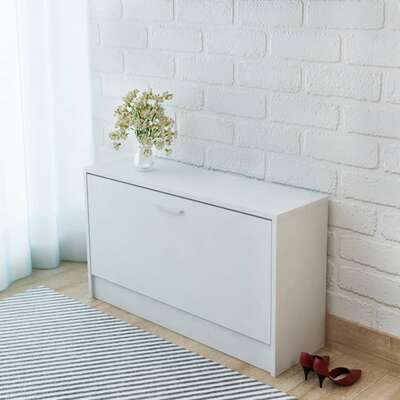 Shoe Storage Bench White 