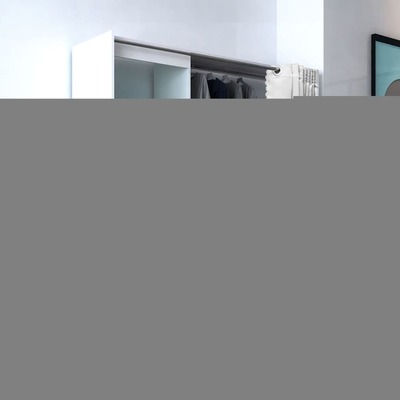 Cloth Cabinet with Curtain Adjustable in Width 121-168 cm White
