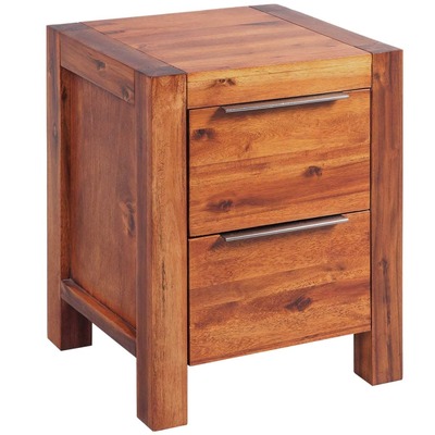 Bedside Cabinet Solid Acacia Wood Brown 