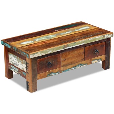 Coffee Table Drawers Solid Reclaimed Wood 