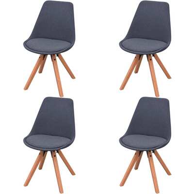 Dining Chairs 4 pcs Dark Grey Fabric