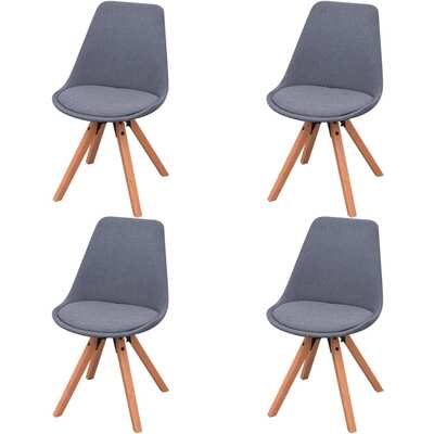 Dining Chairs 4 pcs Light Grey Fabric